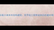 全球最大单体木结构建筑世界级工程奇迹背后的建材革命