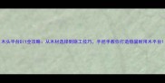 木头平台DIY全攻略从木材选择到施工技巧手把手教你打造稳固耐用木平台