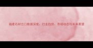 福建石材出口数据深度行业趋势市场动态与未来展望