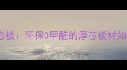 家居装修必看文安厚芯生态板环保0甲醛的厚芯板材如何选附选购指南和安装教程