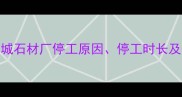 最新进展麻城石材厂停工原因停工时长及恢复时间预测
